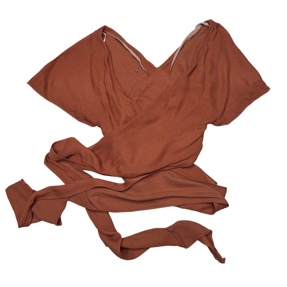 Jacquemus Le Souk Wrap Cropped Blouse Top Women's 40/Large Quiet Luxury